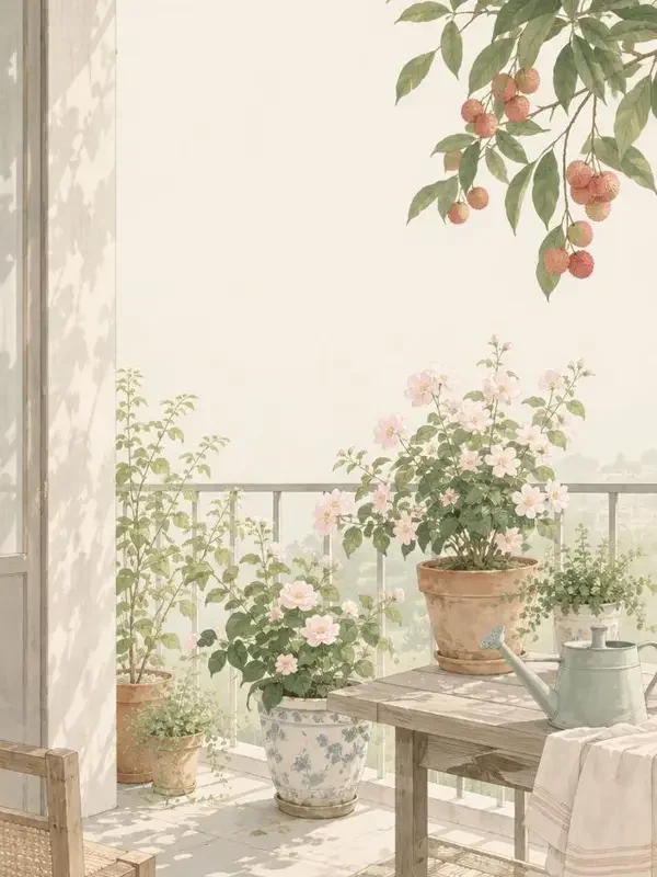 花园手帖封面插画，治愈日常题材，作者花岛阿满