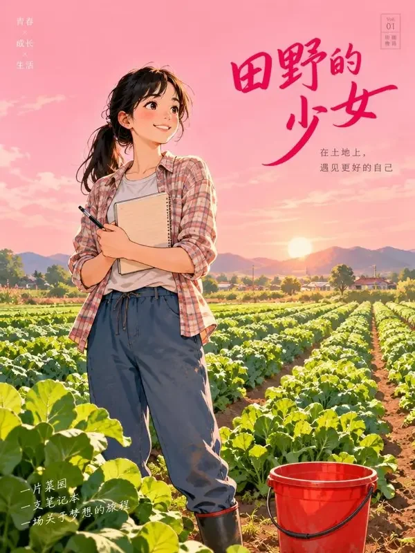 丫头的实验田封面插画，少年热血题材，作者田埂小满