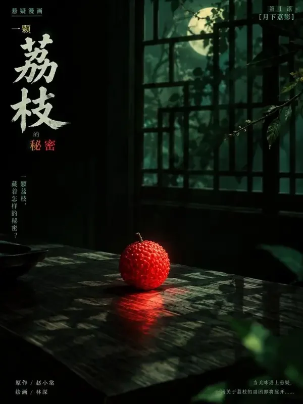 夜半朱果封面插画，悬疑探案题材，作者灯下客