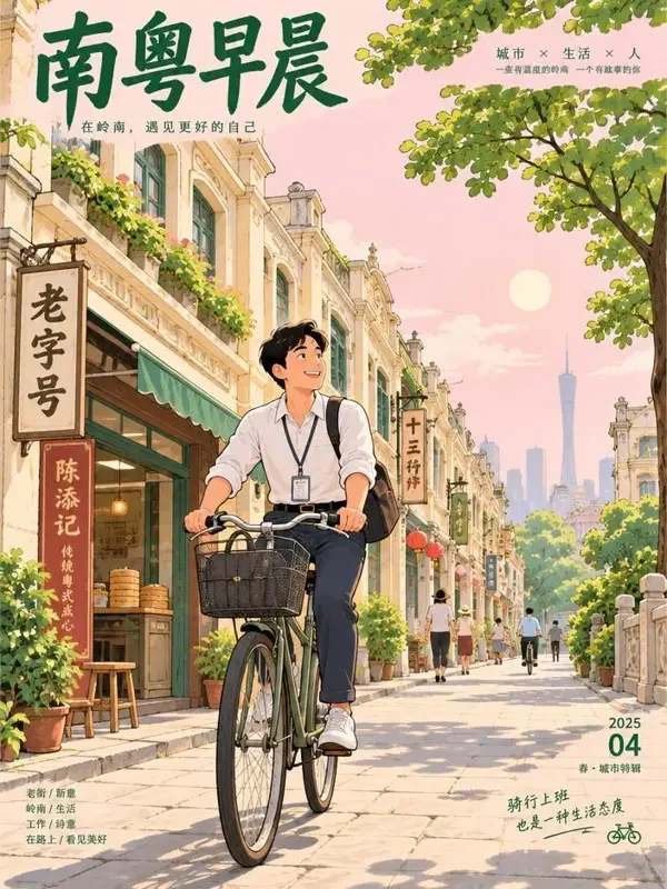 阿痣上班路封面插画，治愈日常题材，作者通勤阿痣