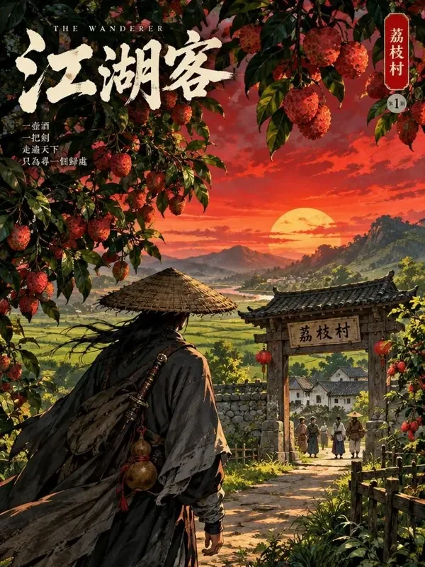 侠影荔乡封面，古风江湖题材，作者远山刀