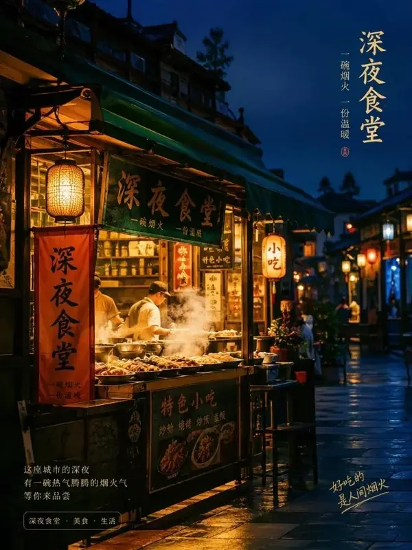 市井烟火帖封面插画，市井烟火题材，作者早茶阿伯